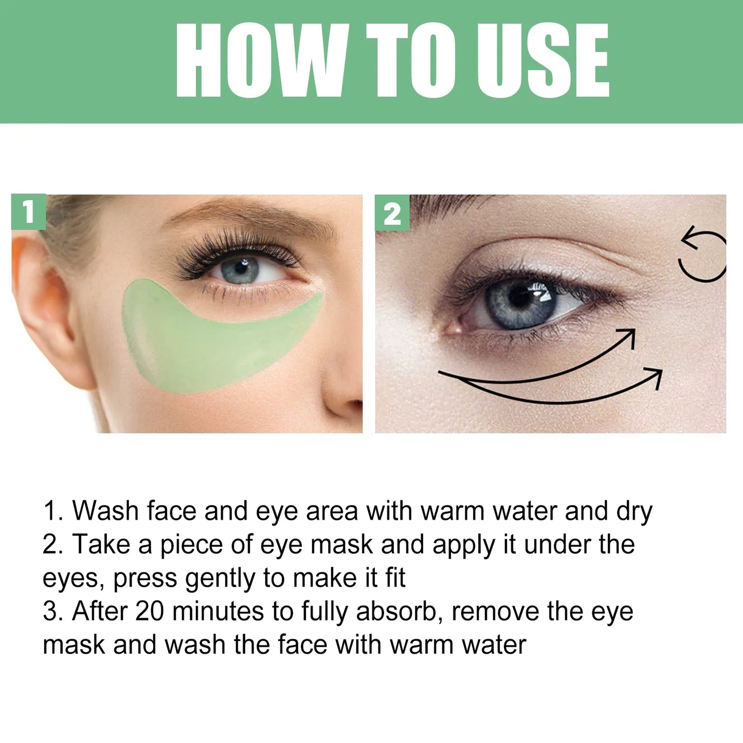 60 Pieces Aloe Vera Collagen Eye Mask for Dark Circles-4